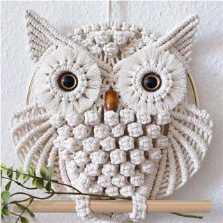 ZOYIEP Eule Wandteppich, Eule Makramee Wandbehang Wandteppich Dekoration, Wandbehang Boho Deko Handgewebter Eule Traumfänger Wandteppiche Dekoration (30x90cm)