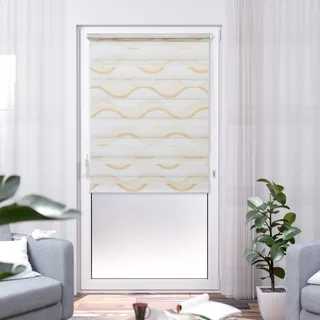 K-HOME Klemmfix Doppelrollo Welle 115 x 150 cm beige