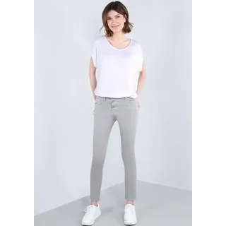 5-Pocket-Jeans PLEASE JEANS "P78A" Gr. L (40), N-Gr, grau (titanio) Damen Jeans Röhrenjeans Crinkle Optik
