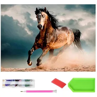 Realb2b Malen nach Zahlen XXXL 5d Diamond Painting Pferd Hengst Malen nach Zahlen 120x60cm (Komplettset für 5D Diamond Painting inklusive Leinwand, Diamanten und Werkzeugen, Diamond Painting Set mit Zubehör für DIY-Kreativität und Entspannung), 120x60cm 5D Diamond Painting mit präziser Klebeschicht & Zubehör
