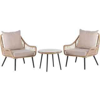 Beliani Beliani, 3-tlg Bistro Set LAURETO in /Beige/Schwarz | Gr.: onesize