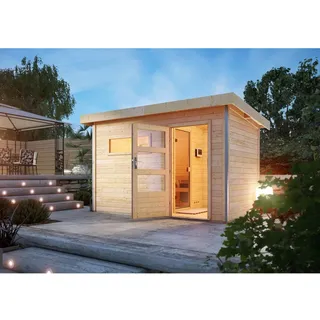 Karibu Skrollan 1 inkl. 9 kW Bio-Kombiofen + ext. Steuerung