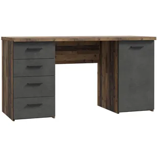 Forte Schreibtisch NETBOB, Optik: Old Wood Vintage - Beton von