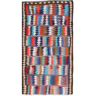Nain Trading Orientteppich Kelim Fars Antik 159x284 Handgewebter Orientteppich / Perserteppich, rechteckig, Höhe: 5 mm blau|lila