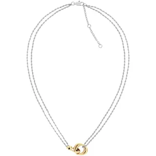 Tommy Hilfiger Jewelry Doppelte Ketten-Halskette für Damen aus Bicolor-Edelstahl mit einem Nautischen Knoten - 2780989
