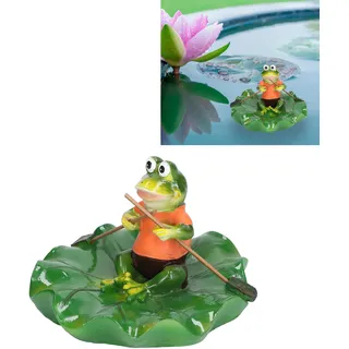 Lotus- Und Frosch-wasserspiel, Schwimmende Froschfigur Aus Kunstharz, Umweltfreundliche Froschskulptur, Teichdekoration