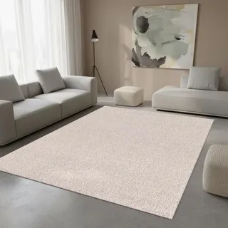 TapisTrend Designteppich, Beige, 200x290 cm. Moderner, einfarbiger, gemusterter Teppich mit feiner Textur, geeignet für Wohnzimmer, Schlafzimmer u... - Beige