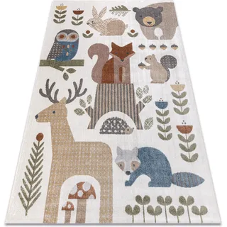 Rugsx - Teppich Bono 8425 Waldtiere Creme / Braun Multicolour 200x290 Cm