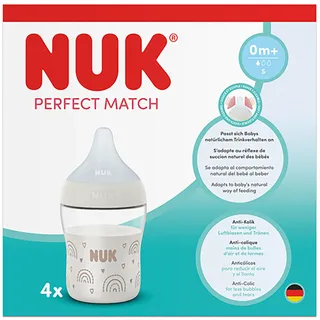 NUK Perfect Match Multi Pack 4er Flaschen-Set, Transparent