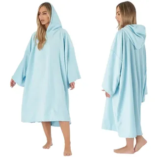 Brentfords Surf Badeponcho Damen Mikrofaser Erwachsene Kapuze Einheitsgröße, Himmelblau