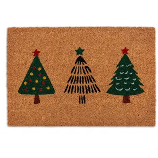 Fußmatte ASTRA "Kokosvelours Tannenbäume 40x60", braun (beige), B:40cm H:1,4mm L:60cm, Kokos, Teppiche, Fußmatte, Kokos, Natürliches Material, Tannenbaum, Weihnachten