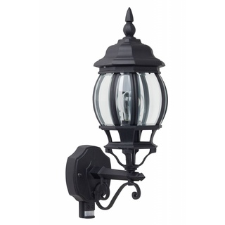BRILLIANT Lampe Istria Außenwandleuchte stehend Bewegungsmelder schwarz   1x A60, E27, 60W, geeignet für Normallampen (nicht enthalten)   IP-Schutzart: 23 - regengeschützt