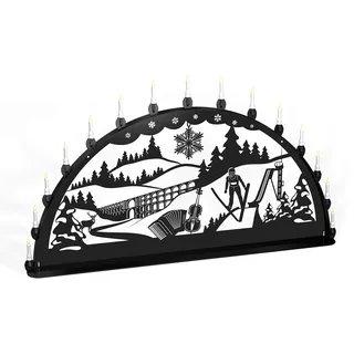 Außenschwibbogen Schwibbogen Lichterbogen Metall - Motiv: Vogtland - XL 1,2 Meter Breite Außen-Bereich schwarz * groß *