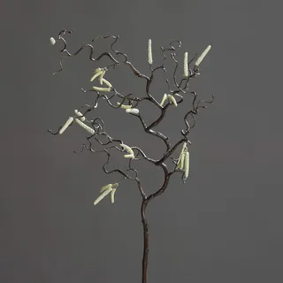 mucplants Künstlicher AST Haselnuss 70cm naturgetreuer Dekoast Dekozweig AST Zweig Kunstast aus Kunststoff