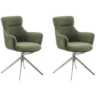 MCA Furniture Esszimmerstuhl, Feingewebe, (2er-Set), drehbar & Schwingfunktion, Sitzhöhe ca. 50 cm
