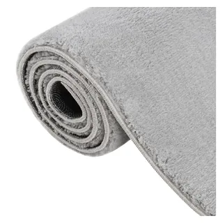 vidaXL Teppich Waschbar Flauschig Kurzflor 160x230 Rutschfest Grau
