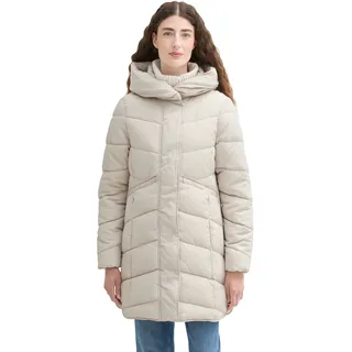 Tom Tailor Damen, Puffer Parka mit Kapuze 12365 - Dusty beige M (38),