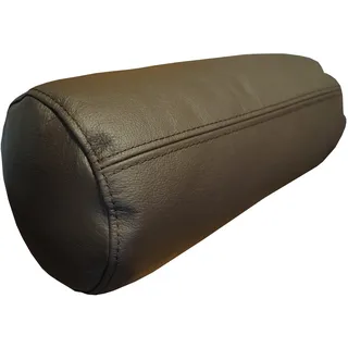 Quattro Meble Dunkelbraun Echt Leder Nackenrolle Nackenkissen Lederkissen Sofa Dekokissen Rindsleder Kissen Kopfstützen Kopfkissen Durchmesser 20cm (50 x D-20cm)