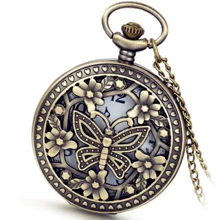 Avaner Retro Taschenuhr mit Kette Klassisches Altmodisches Steampunk Motorrad Design Kettenuhr Unisex Anhänger Halskette Analog Handaufzug Uhr für Männer Frauen
