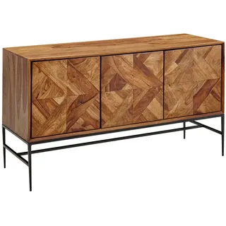Wohnling Sideboard Sheesham, mit Türen, 123 x 70cm, Massivholz