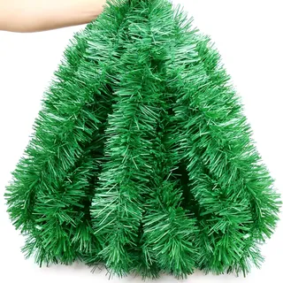 Lametta Girlande Weihnachtsgirlande, 10m Glänzende Weihnachtsbaum Girlande Flauschigen Weihnachtsdeko, Treppengirlande Weihnachten für Weihnachten Party Indoor und Outdoor Dekoration