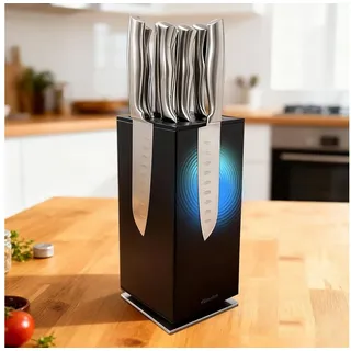 LuxusKollektion Magnet-Messerblock Magnetischer Messerblock 360° drehbar schwarz