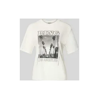 T-Shirt mit Statement-Print, Ecru, M