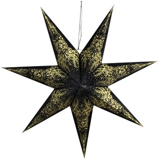 Stern beleuchtet zum aufhängen mit E14 Fassung schwarz mit Samtbezug 100cm