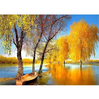 Puzzle 5000 Teile - Jigsaw Puzzle für Erwachsene - Buntes Puzzle 5000 Teile Erwachsene, Motiv: Uferlandschaft im Herbst, 5000 Teile Puzzle, Puzzle Erwachsene 5000 Teile, Puzzel,5000 Puzzle-61.61x41.5