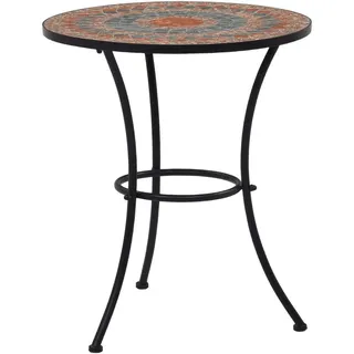 vidaXL Mosaik-Bistrotisch Ø 60 x 10 cm Orange/Grau