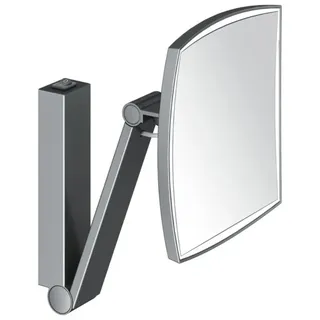 KEUCO iLook_move Kosmetikspiegel, beleuchtet, eckig, mehrstufig einstellbare Lichtfarbe, Glasbedienfeld, mit Dali Steuerung, 17613139006, Farbe: Schwarzchrom gebürstet