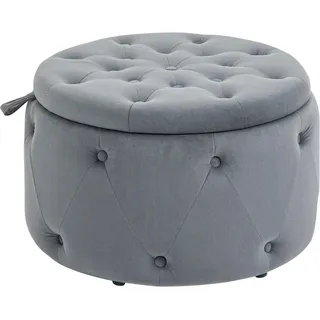 Homcom Polsterhocker 60 x 40 x 60 cm Grau