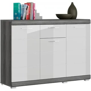 Home Affaire SIENA 120 x 0 x 0 cm 3 Türen, 1 Schubkasten, 5 Einlegeböden grau hochglänzend