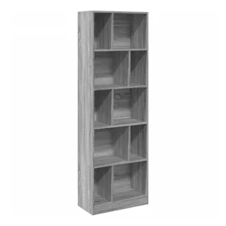 vidaXL Bücherregal Grau Sonoma 57x28,5x174 cm Holzwerkstoff