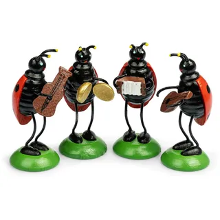 SIKORA Osterdeko Lustige Marienkäfer Band Holz 6 cm