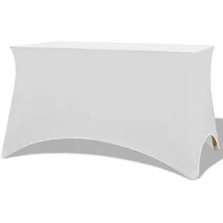 furnicato Hussen-Set Stretch-Schonbezüge Weiß für Tisch 183 x 76 x 74 cm, Bügelfreie Tischhusse aus elastischem Gewebe für Bankette und Partys weiß 183 cm