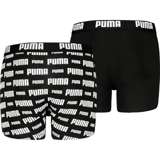 Puma Jungen, Boxershorts EVERYDAY LOGO PRINT 2er Pack - schwarz
