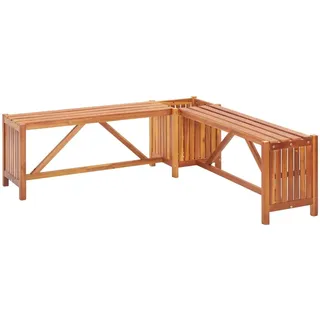 Helloshop26 - Gartenbank Terrassenmöbel Balkon- und Gartenmöbel mit Pflanzkübel 117 x 117 x 40 cm massives Akazienholz 02_0011723