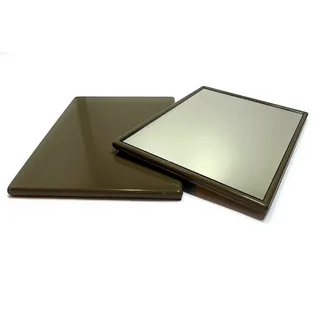 niavida Eckiger Kleiner Taschenspiegel - Handspiegel, Kunststoff-Korpus, Glas-Spiegel, Rahmenfarbe Braun Grau Mokka Mocha