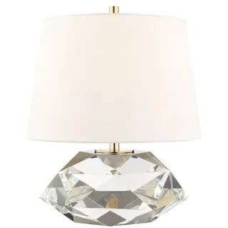 Casa Padrino Luxus Tischleuchte Antik Messing / Weiß Ø 34 x H. 41 cm - Elegante Tischlampe mit rundem Leinen Lampenschirm - Luxus Qualtät