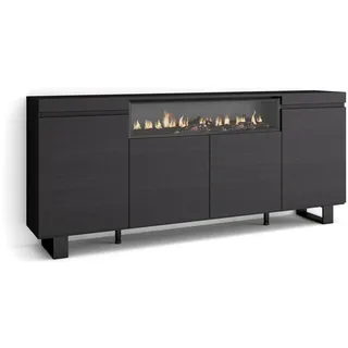SKRAUT HOME Sideboard 200 x 87 x 35 cm Schwarz
