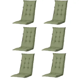 Madison 6er Set Hochlehner Auflagen, Bequeme und Stilvolle Gartenstuhlauflage für Holz-,Stahl-, Oder Kunststoffstühle, Sitzauflage - Indoor/Outdoor Stuhlpolster