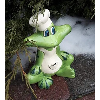 Keramik Frosch Koch Handarbeit. Unikat. Spardose oder Garten. Wetterfest.