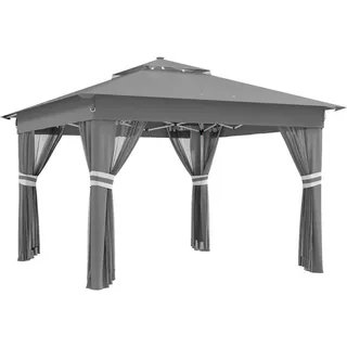Outsunny Faltpavillon 3,36 x 3,36 m inkl. 4 Seitenteile Grau