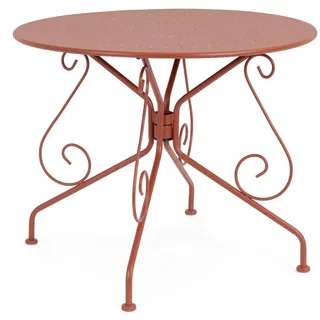 Gartentisch Etienne Metall, klassisch rund, Ø 90 cm, rot Picant, pulverbeschichtet