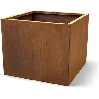 Czaja Cortenstahl Pflanzkübel 60x60x50 cm Fiorella - ohne Bodenplatte - Made in Germany - Rost Deko Blumenkübel quadratisch – wetterfest & langlebig – Garten Terrasse Balkon – Edelrost Pflanzgefäß