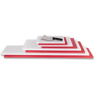 Beeketal Profi Schneidebrett Kunststoff (LDPE), Rutschfest & Messerschonend, Robustes Gastro Küchenbrett, Lebensmittelecht, Verschiedene Größen & Farben (Rot/Weiß) (Rot, 50x30)