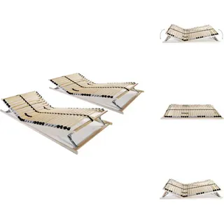 vidaXL Lattenroste 2 Stk. mit 28 Latten 7 Zonen 70 x 200 cm -  Betten & Bettgestelle - Braun