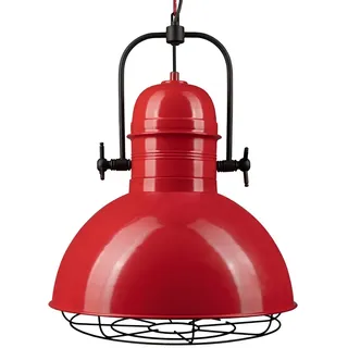 bamyum Deckenlampe Vintage Industrial Ø40 cm Rot, Küchenlampe Hängend Vintage, Hängelampe Esstisch, Deckenleuchte Pendelleuchte Esstisch, Deckenlampe Wohnzimmer, Hängelampe Küche