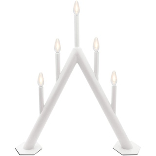 LED Kerzenbrücke 47 cm weiß 5 flammig mit Doppeltimer elektrisch